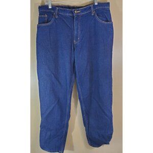 Full Blue For Her Vtg Flannel Lined Blue Jeans, Sz 18x31 Outdoor Work Cowgirl